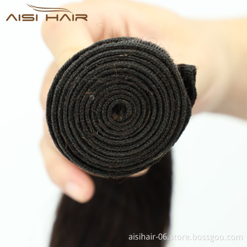 Aisi Hair High Quality Cheap Wholesale Vendor Natural Black Color Body Wave 100%  Brazilian Human Hair Weave Bundles